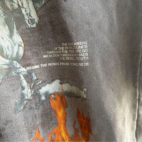 CIVIL REGIME Sweatshirt Men XL Graphic Rose Horse Lightning Pullover - Picture 5 of 9